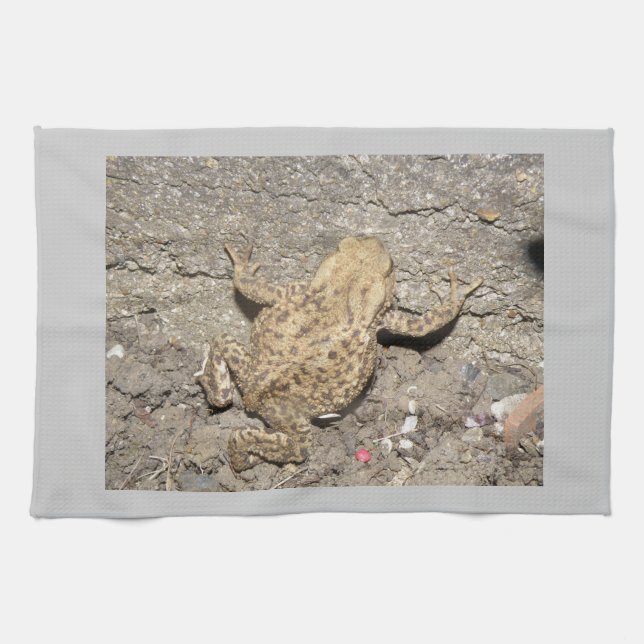 Cute Crawling Toad Kitchen Towel (Horizontal)