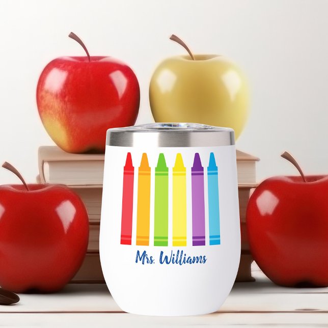 Cute Crayon Elementary School Teacher Personalised (Creator Uploaded)