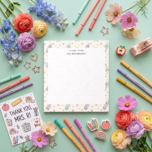 Cute Crayon Pattern Teacher appreciation   Notepad