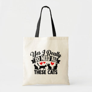 Cute Crazy Cat Lady Funny Kitty Kitten Mum Dad Tote Bag
