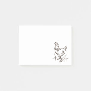 Cute Crazy Chicken Lady Farm Farmer Rooster Post-it Notes