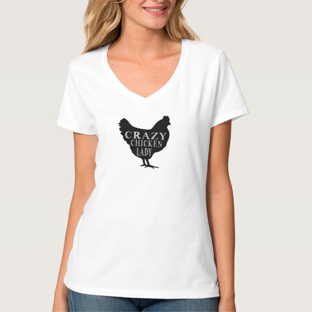 Cute Crazy Chicken Lady T-Shirt (Front)