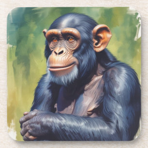 Cute Crazy Funny Chimpanzee  Coaster