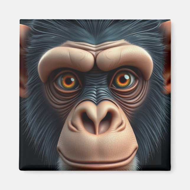 Cute Crazy Funny Chimpanzee  Magnet (Front)