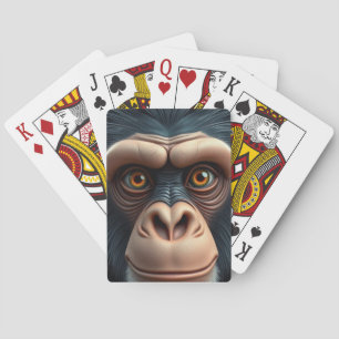 Cute Crazy Funny Chimpanzee  Playing Cards
