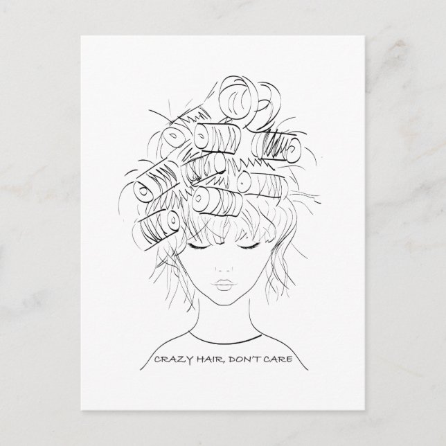 Cute Crazy Hair Postcard (Front)