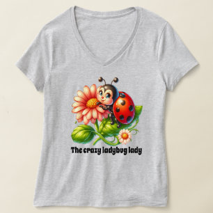 Cute crazy ladybug lady customisable T-Shirt