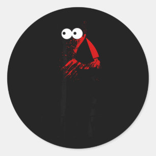 Cute Crazy Murderous Black Cat What With Knife Classic Round Sticker