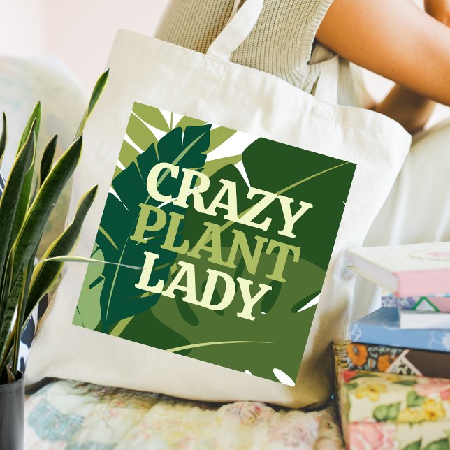 Cute Crazy Plant Lady Plant Lovers Tote Bag (Creator Uploaded)