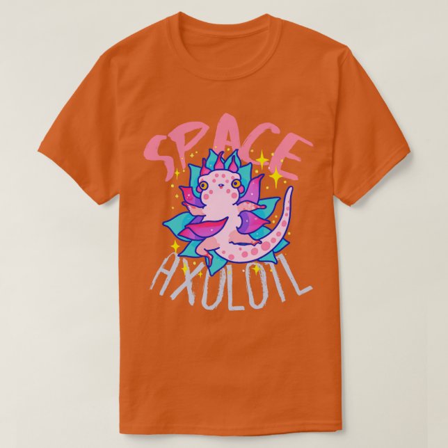 Cute Crazy Psycedelic Space Axolotl Artwork T-Shirt (Design Front)