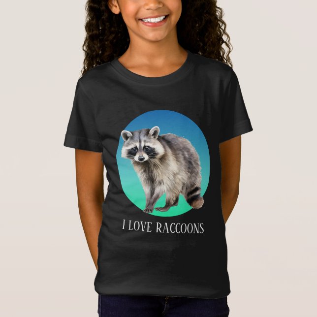 Cute crazy racoon lady add text T-Shirt (Front)