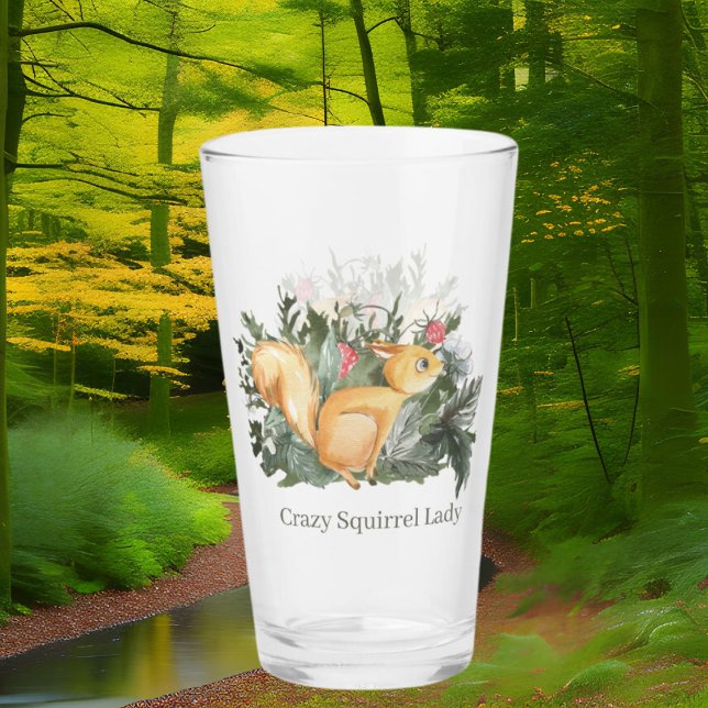 cute crazy squirrel lady glass (Creator Uploaded)