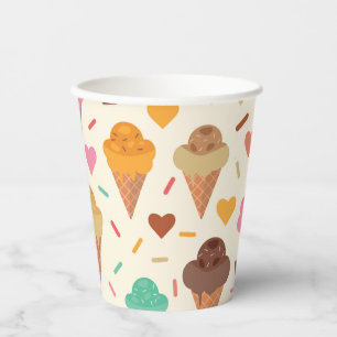 Cute Cream Cone pattern birthday Paper Cups