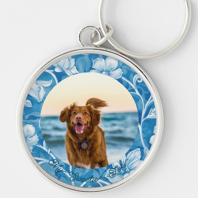 Cute Create Your Own Pet Photo Keychain (Front)