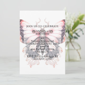 Cute Creative Butterfly Art Birthday Party Invitation