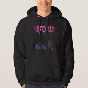 Cute Creative Cat Paints Wow As Colourful Droplets Hoodie