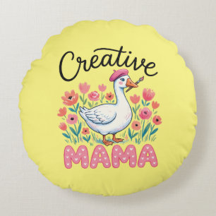 Cute creative Mama goose Round Cushion