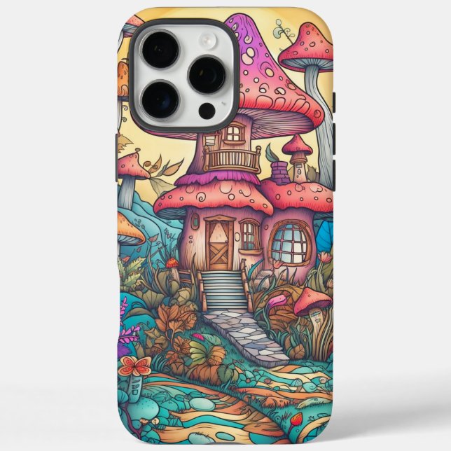 Cute Creative Mushroom Hut Illustration Case-Mate iPhone Case (Back)