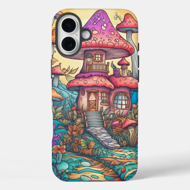 Cute Creative Mushroom Hut Illustration Case-Mate iPhone Case (Back)