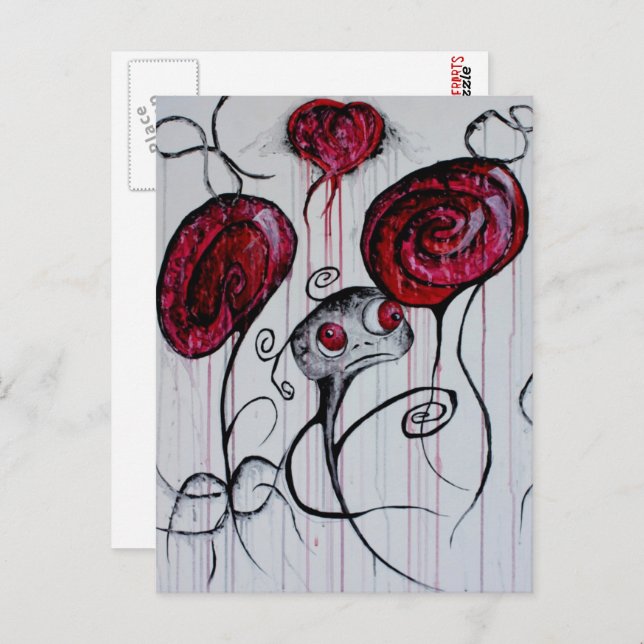 Cute Creepy Creature Goth Fantasy Sad Monster Art Postcard (Front/Back)