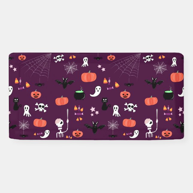 Cute Creepy Halloween Art Banner (Horizontal)