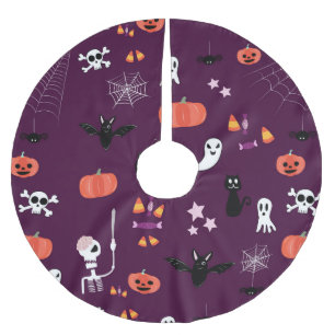 Cute Creepy Halloween Art Brushed Polyester Tree Skirt
