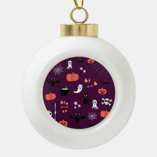 Cute Creepy Halloween Art Ceramic Ball Christmas Ornament