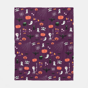 Cute Creepy Halloween Art Fleece Blanket