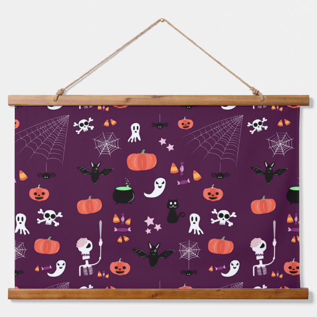 Cute Creepy Halloween Art Hanging Tapestry (Front)