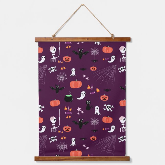 Cute Creepy Halloween Art Hanging Tapestry (Front)