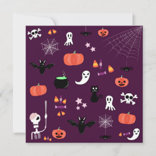 Cute Creepy Halloween Art Holiday Card