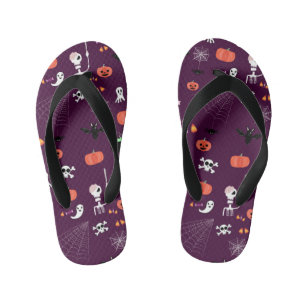 Cute Creepy Halloween Art Kid's Jandals