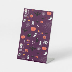Cute Creepy Halloween Art Pedestal Sign