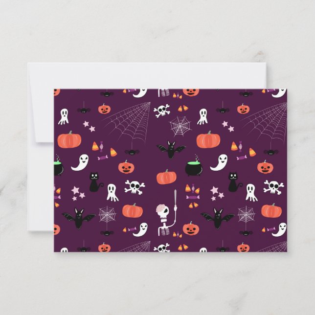 Cute Creepy Halloween Art Save The Date (Front)