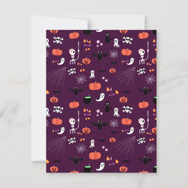 Cute Creepy Halloween Art Save The Date (Front)