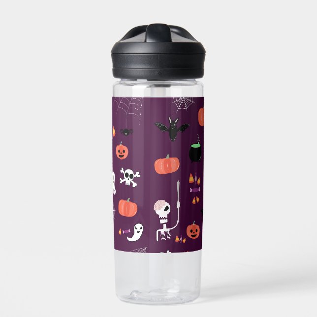 Cute Creepy Halloween Art Water Bottle (Front)
