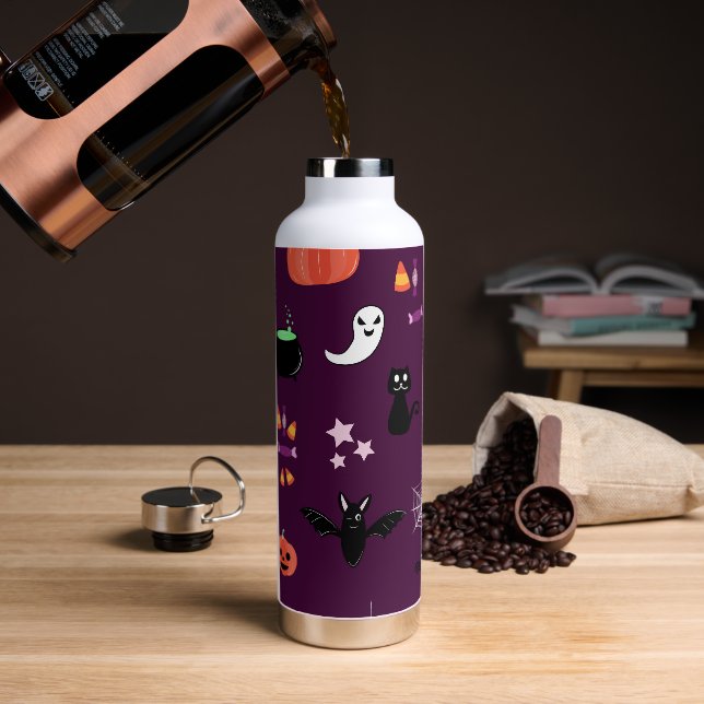 Cute Creepy Halloween Art Water Bottle (Coffee)