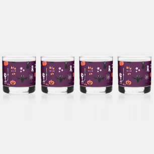 Cute Creepy Halloween Art Whiskey Glass