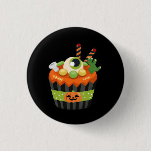 Cute & Creepy Halloween Cupcake with a Big Eyeball 3 Cm Round Badge