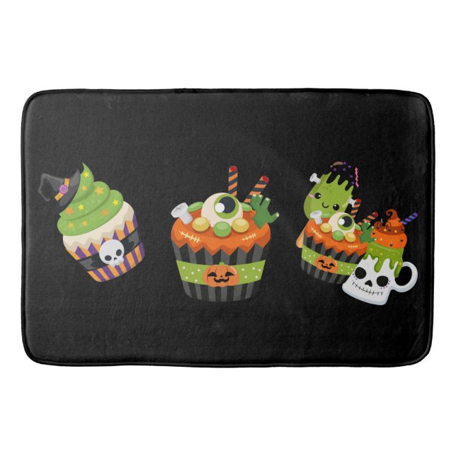 Cute & Creepy Halloween Treats Bath Mat (Front)