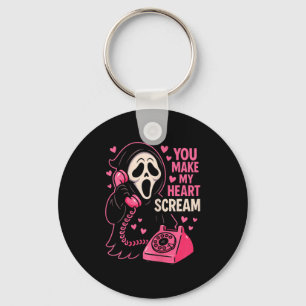 Cute Creepy Horror Make My Heart Scream Valentine’ Key Ring