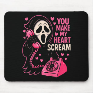 Cute Creepy Horror Make My Heart Scream Valentine’ Mouse Pad