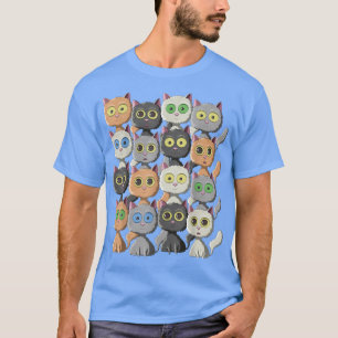 Cute & Creepy Kawaii Cats Funny Sarcastic Anime Ca T-Shirt