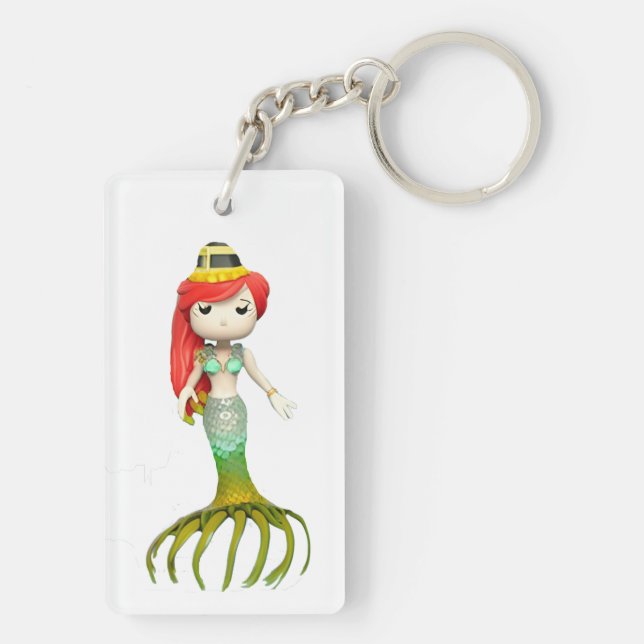 Cute Creepy Mermaid Witch Thunder_Cove  Key Ring (Back)