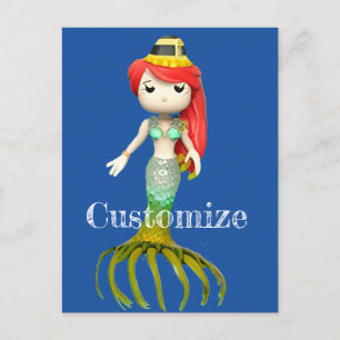 Cute Creepy Mermaid Witch Thunder_Cove Postcard