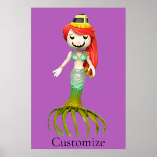 Cute Creepy Mermaid Witch Thunder_Cove Poster