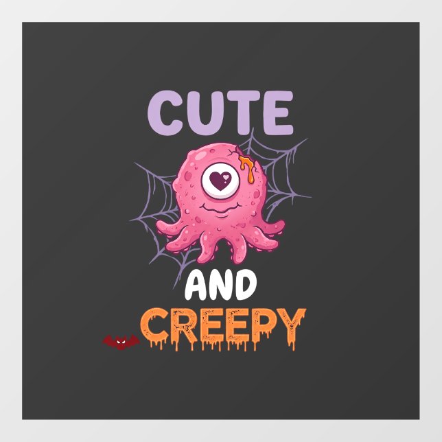 Cute Creepy Pink Monster Halloween Spider Web Bats (Sheet)