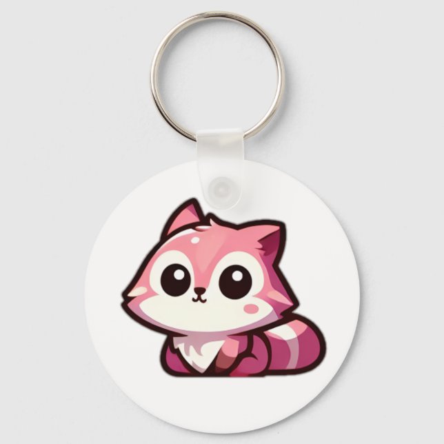 Cute Creepy Staring Kitty Cat Keychain (Front)