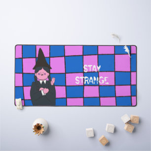 Cute Creepy Witch Halloween Desk Mat