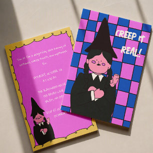 Cute Creepy Witch Halloween Party Creep It Real Invitation